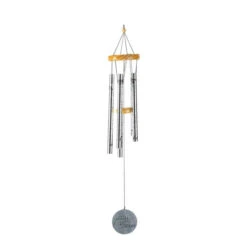 35" Silver Colored "I Said A Prayer" Windchime Hanging