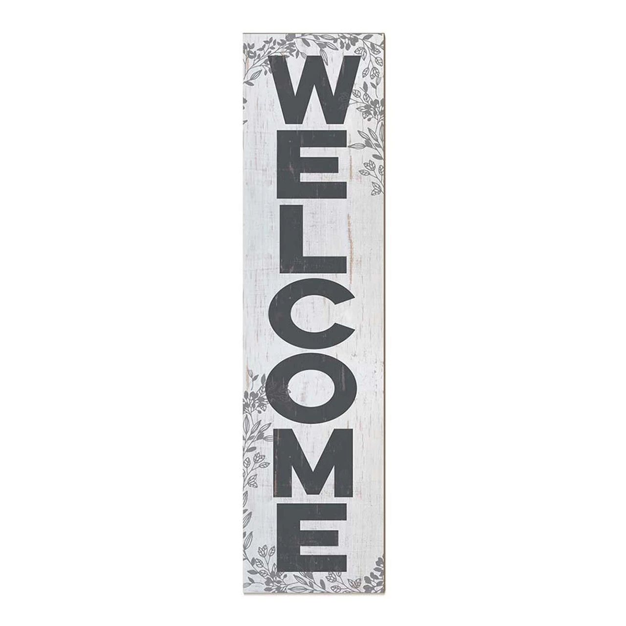 48" Black And White "Welcome" Outdoor Leaning Porch Sign