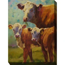 Brown And Green Proud Mama Outdoor Canvas Rectangular Wall Art Decor 40" X 30"